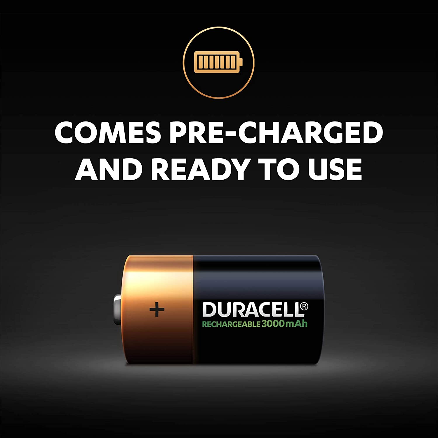 Duracell Rechargeable D 3000 mAh Batteries, pack of 2