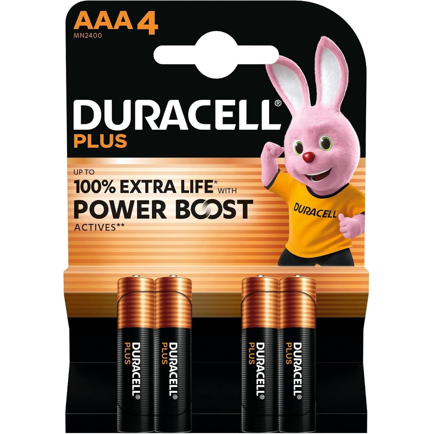 Duracell Plus Power Boost Alkaline AAA Battery - 4pk