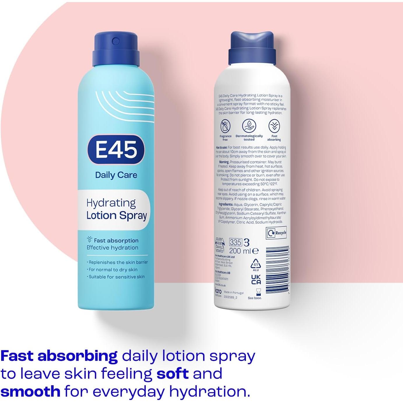E45 Hydrating Lotion Spray 200ml Normal to Dry Skin