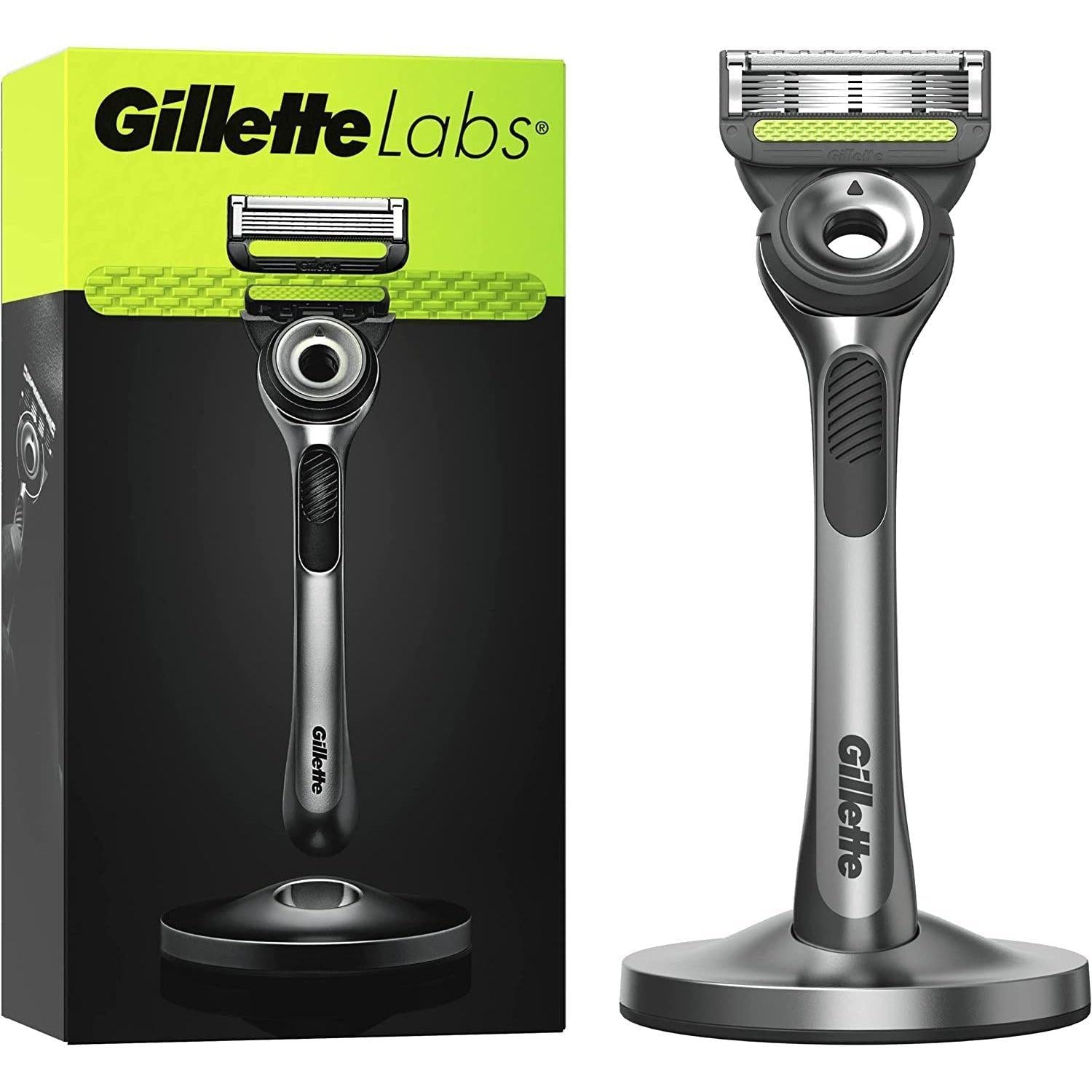 Gillette Labs Men's Razor + 1 Razor Blade Refill, with Exfoliating Bar, Includes Premium Magnetic Stand - Healthxpress.ie