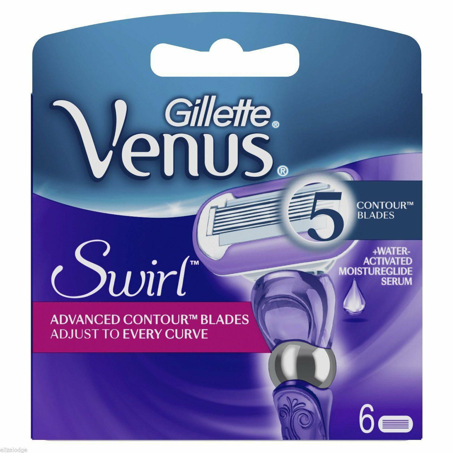 Gillette Women's Venus Swirl Contour Blades - Water Activated Glide - Pack of 6 - Healthxpress.ie