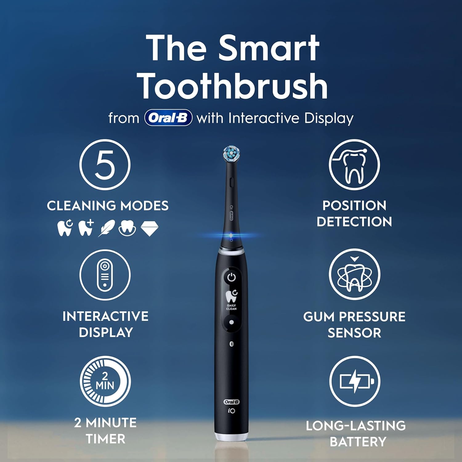 Oral-B iO6 Electric Toothbrushes , 1 Toothbrush Head & Travel Case, 5 Modes with Ultra-Sensitive, Sensitive Edition, UK 2 Pin Plug, Pink Sand
