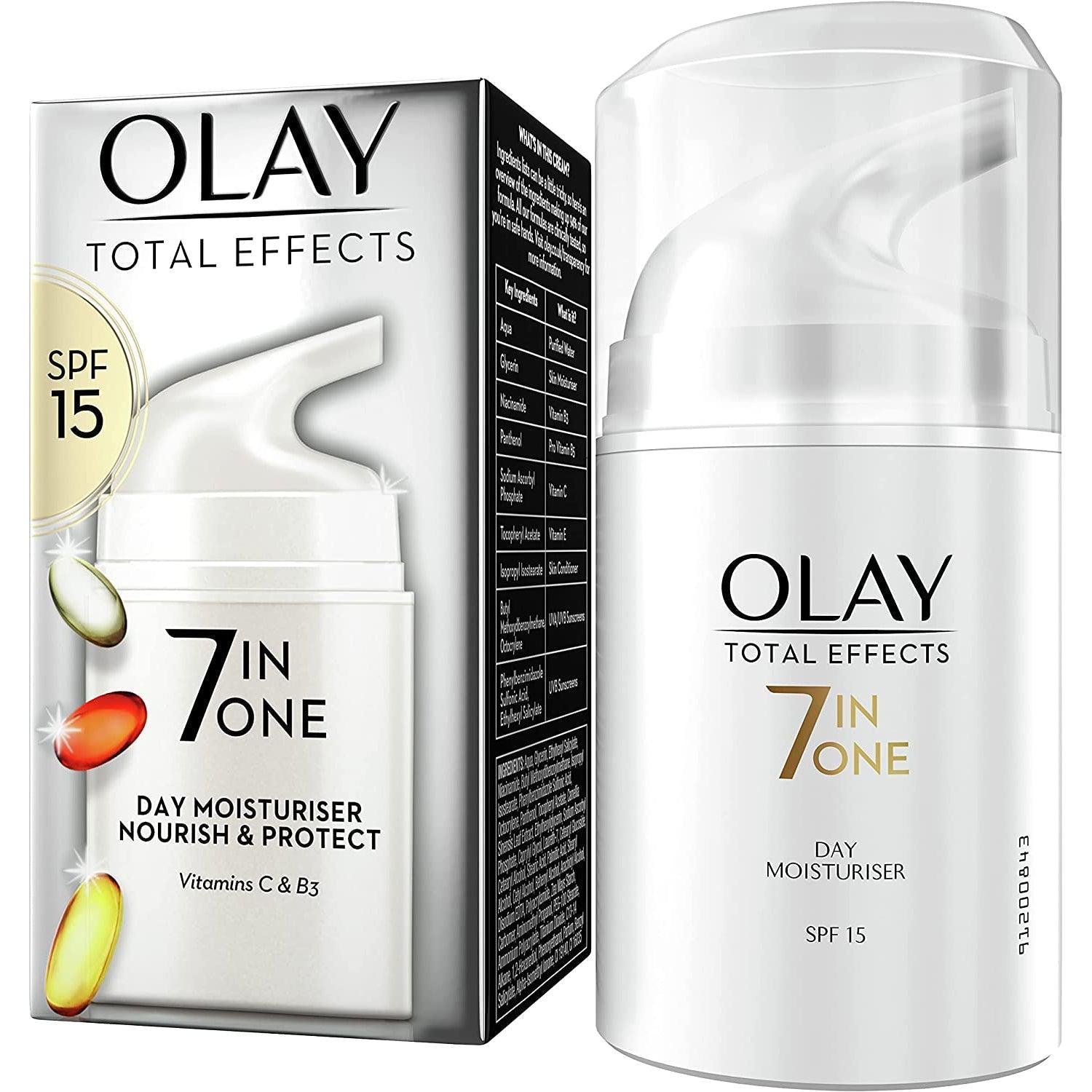 Olay Total Effects 7-In-1 Anti-Ageing Moisturiser With Spf15, Niacinamide, Vitamin C And E, 50 Ml