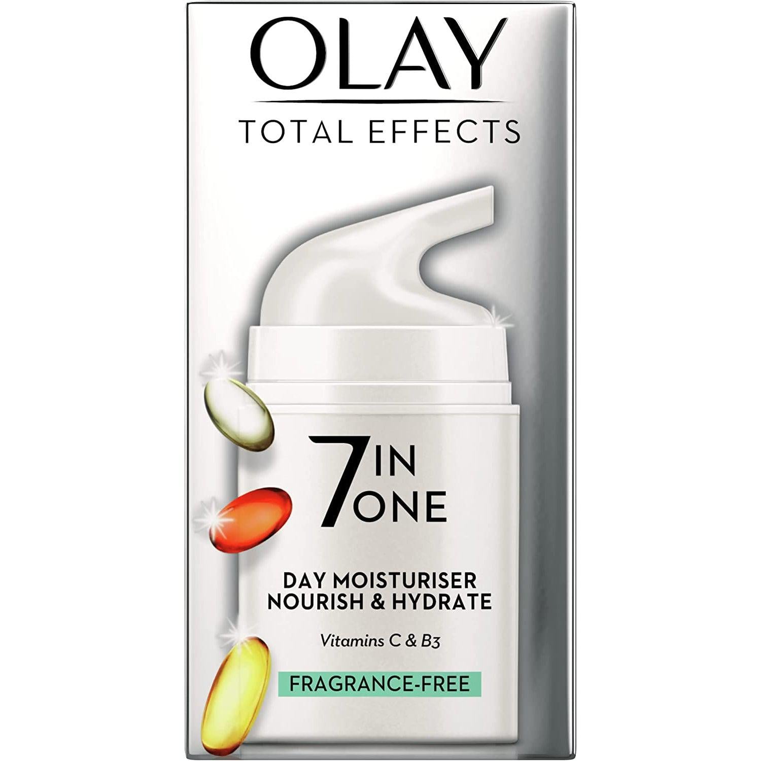 Olay Total Effects 7in1 Fragrance Free Moisturiser With Niacinamide, 50ml - Healthxpress.ie