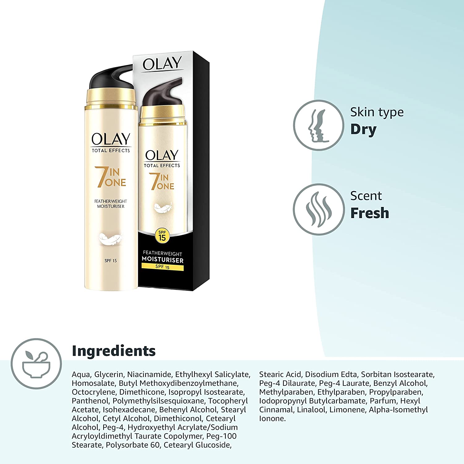 Olay Total Effects Featherweight 7in1 Anti-Ageing Moisturiser SPF 15, 50ml