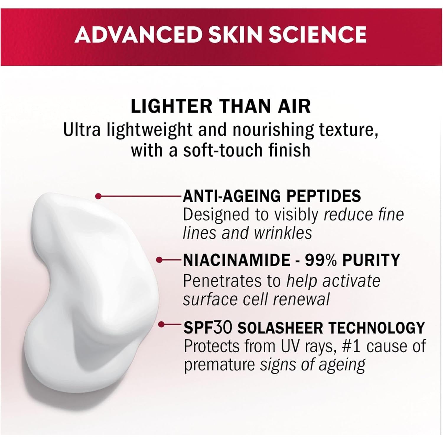 Olay Regenerist Whip Day Face Cream SPF30, Lightweight Anti-Wrinkle Firming Skincare Moisturiser 50ml