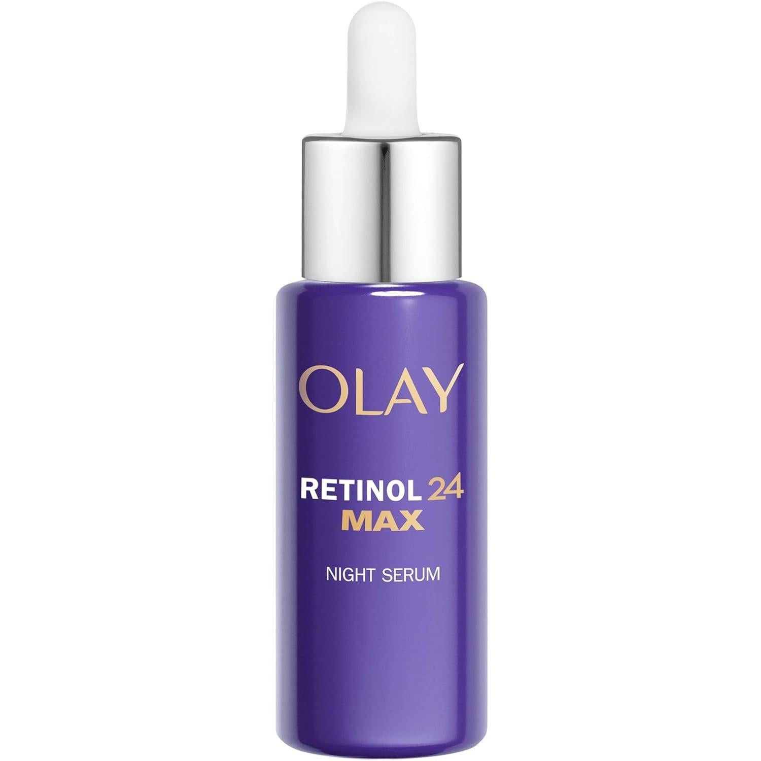 Olay Retinol 24 MAX* Night Serum for Face, Skincare with +40%* Glycerin. Anti Ageing Renewal Skin Care with 3 Actions: Smooths, Renews and MAX* Hydrates, 40ml