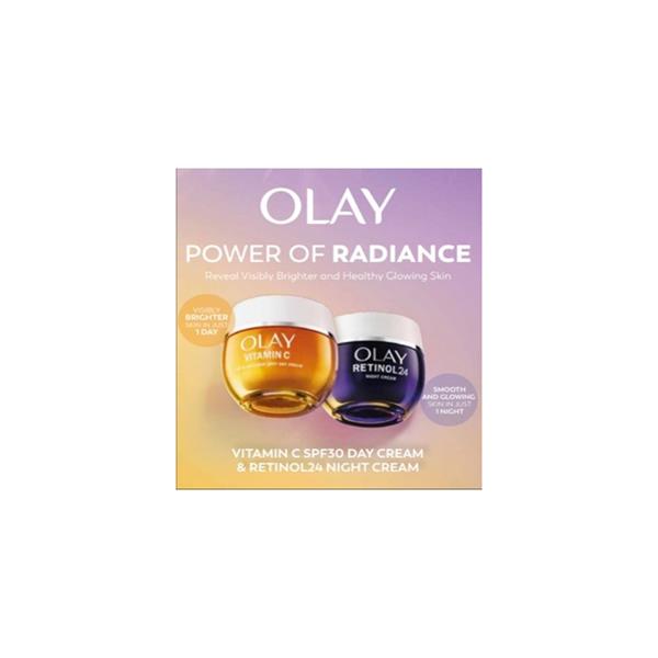 Olay Vitamin C Day Cream 50ml SPF30 and Retinol 24 Night Cream 50ml Gift Set