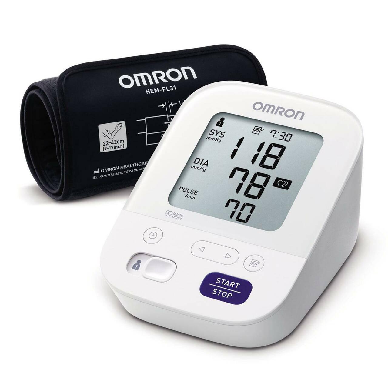 Omron M3 Comfort Automatic Digital Upper Arm Blood Pressure Monitor - Intelli Wrap Cuff (22–42cm)