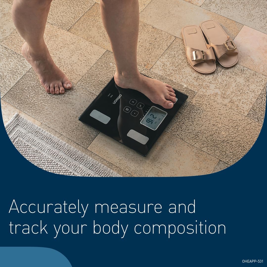 OMRON VIVA Bluetooth Smart Scale and Body Composition Monitor with Body Fat, Weight, Visceral Fat, Skeletal Muscle, Resting Metabolism, BMI - Segmental Body Composition Scale, Weighing Scale with APP