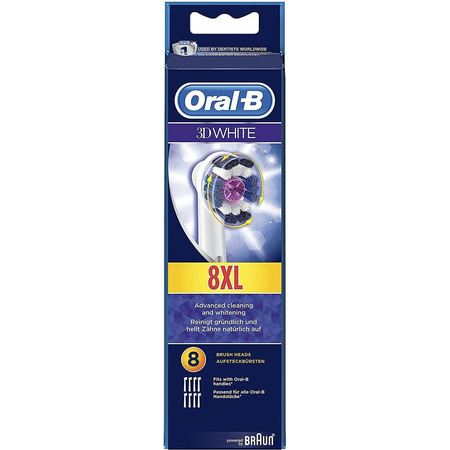 Oral-B 3D White Replacement Toothbrush Heads 8 Pack - Healthxpress.ie