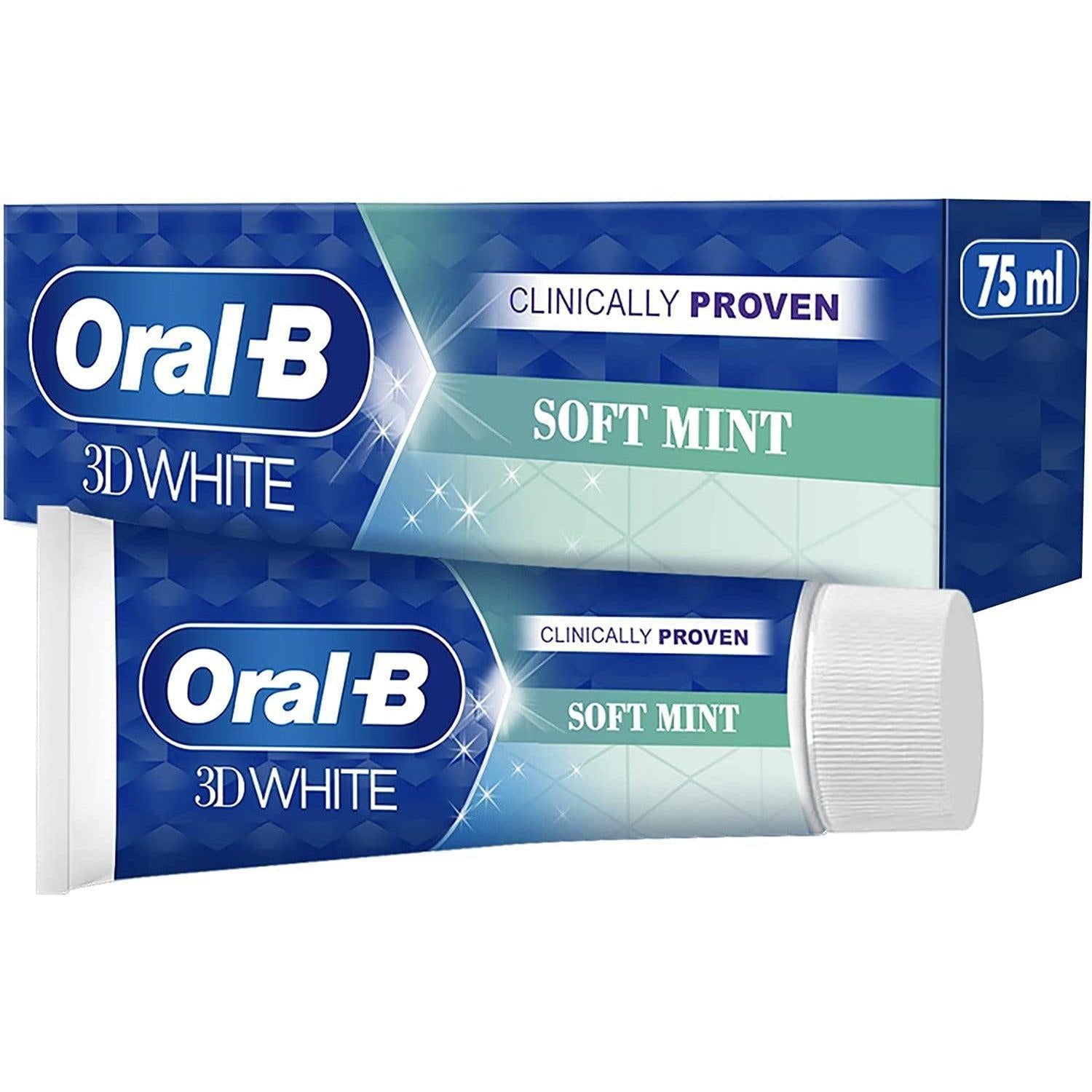 Oral-B 3D White Soft Mint Toothpaste, 75ml - Clinically Proven - Healthxpress.ie