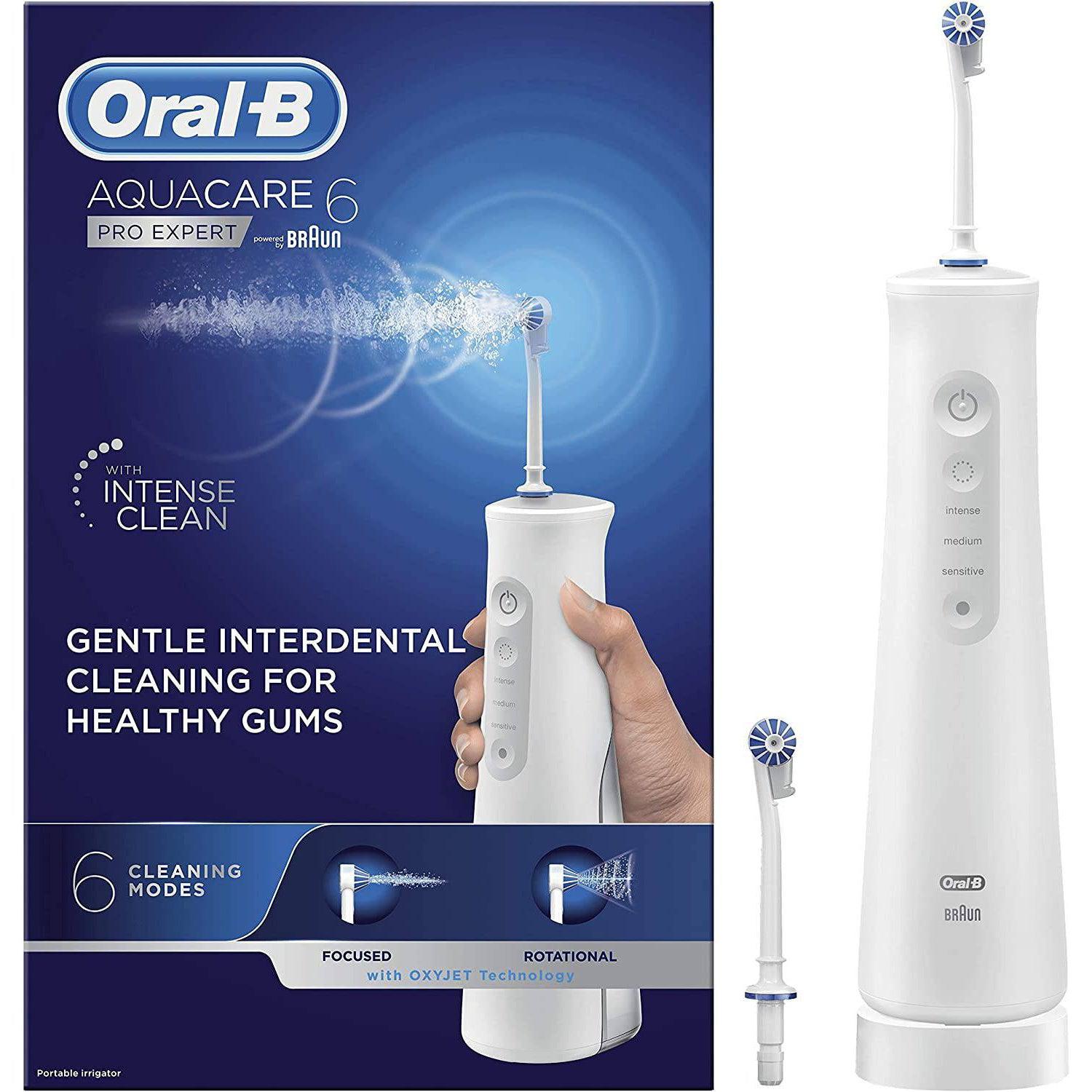 Oral-B Aquacare 6 Pro-Expert Water Flosser Cordless Irrigator, Featuring Oxyjet Technology and 6 Cleaning Modes