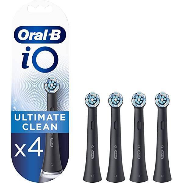 Oral-B iO Ultimate Clean Toothbrush Replacement Heads - Black, Pack of 4