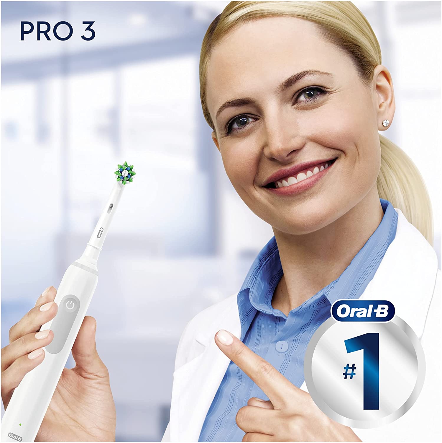 Oral-B Pro 3 - 3000 - White Electric Toothbrush, 1 Handle with Visible Pressure Sensor, 1 Toothbrush Head, Designed By Braun - Healthxpress.ie
