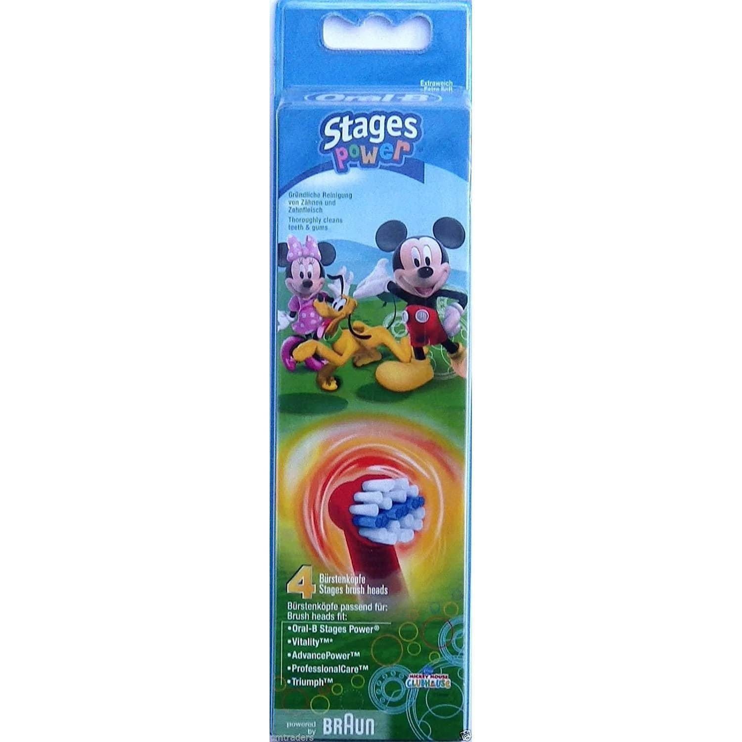Oral-B Stages Power Kids Replacement Toothbrush Heads - Mickey Mouse, Pack of 2 - Healthxpress.ie