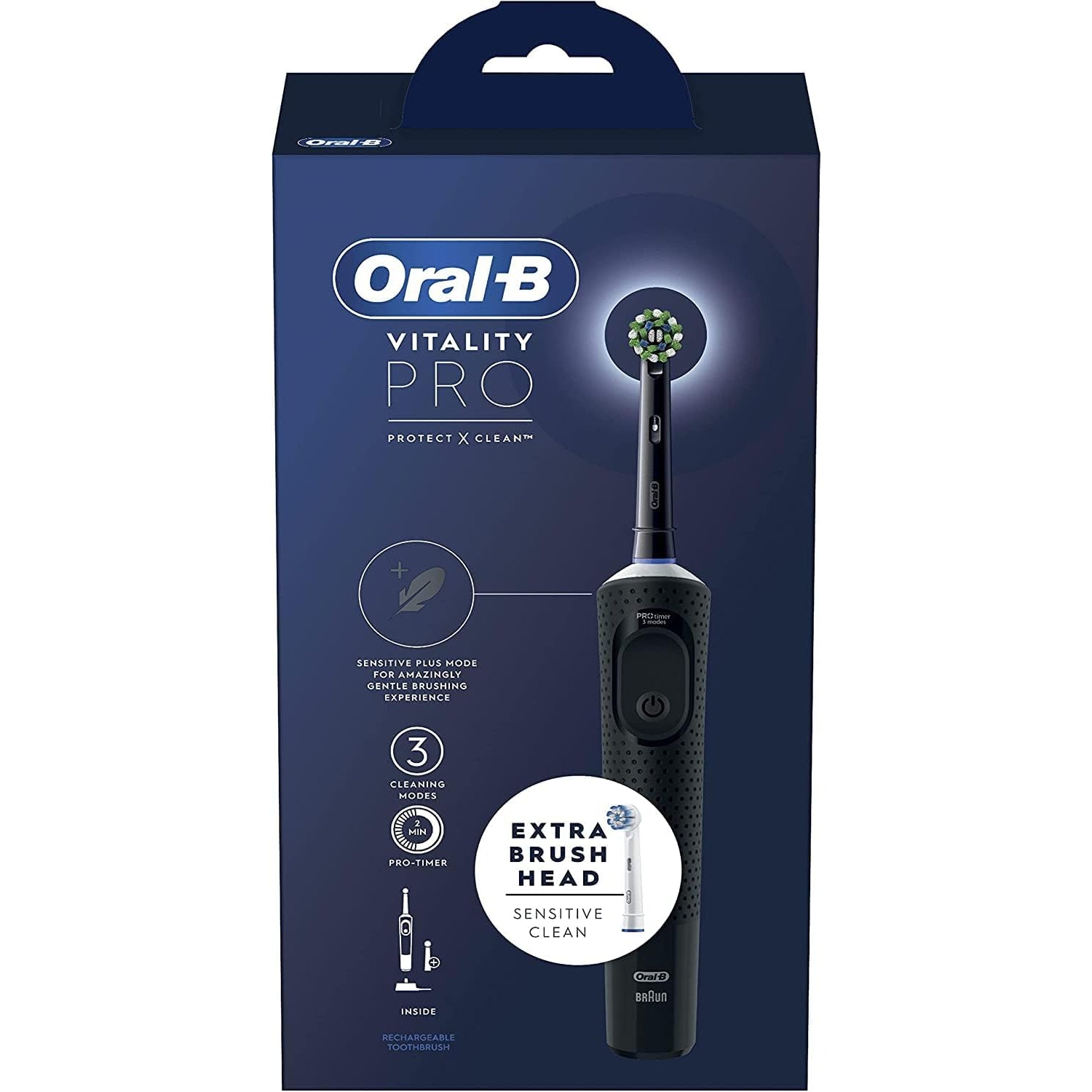 Oral-B Vitality Pro Electric Toothbrush with Extra Sensitive Brush Head - Black