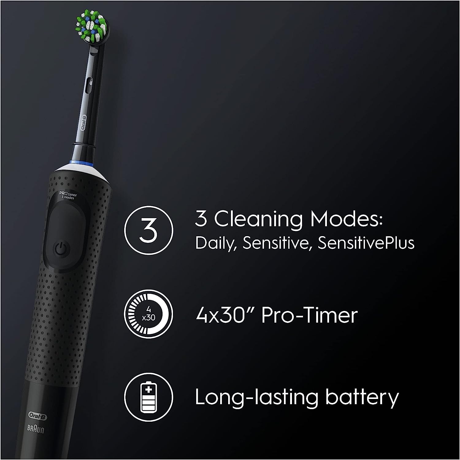 Oral-B Vitality Pro Electric Toothbrush with Extra Sensitive Brush Head - Black