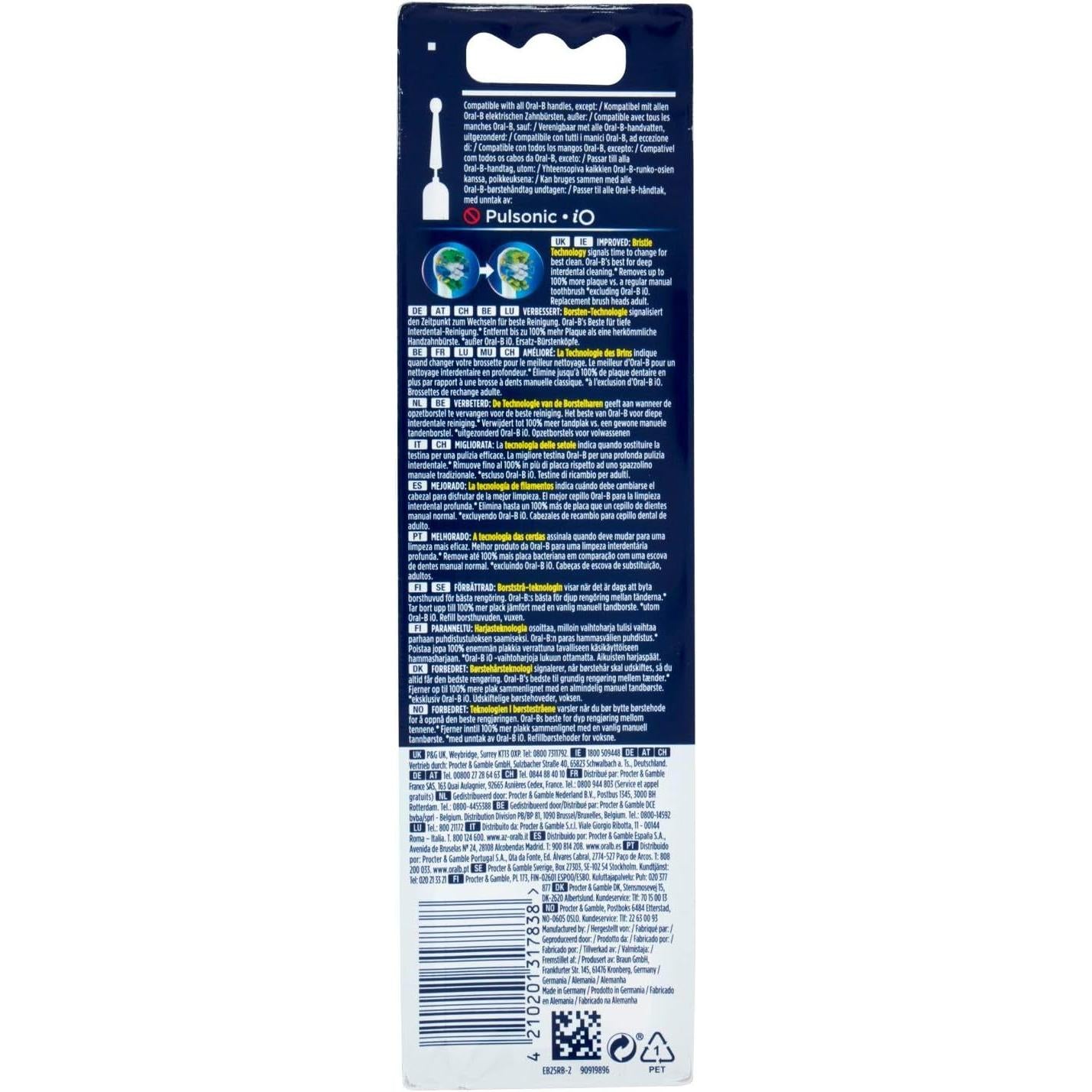 Oral-B Floss Action Power Toothbrush Replacement Heads - with CleanMaximiser 2pk
