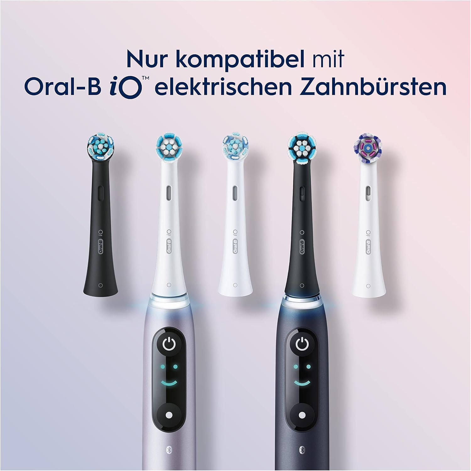 Oral-B iO 6pk Gentle Cleaning Replacement Toothbrush Heads , Original Toothbrush Attachment for Oral-B iO Toothbrushes, Letterbox Packaging, Black