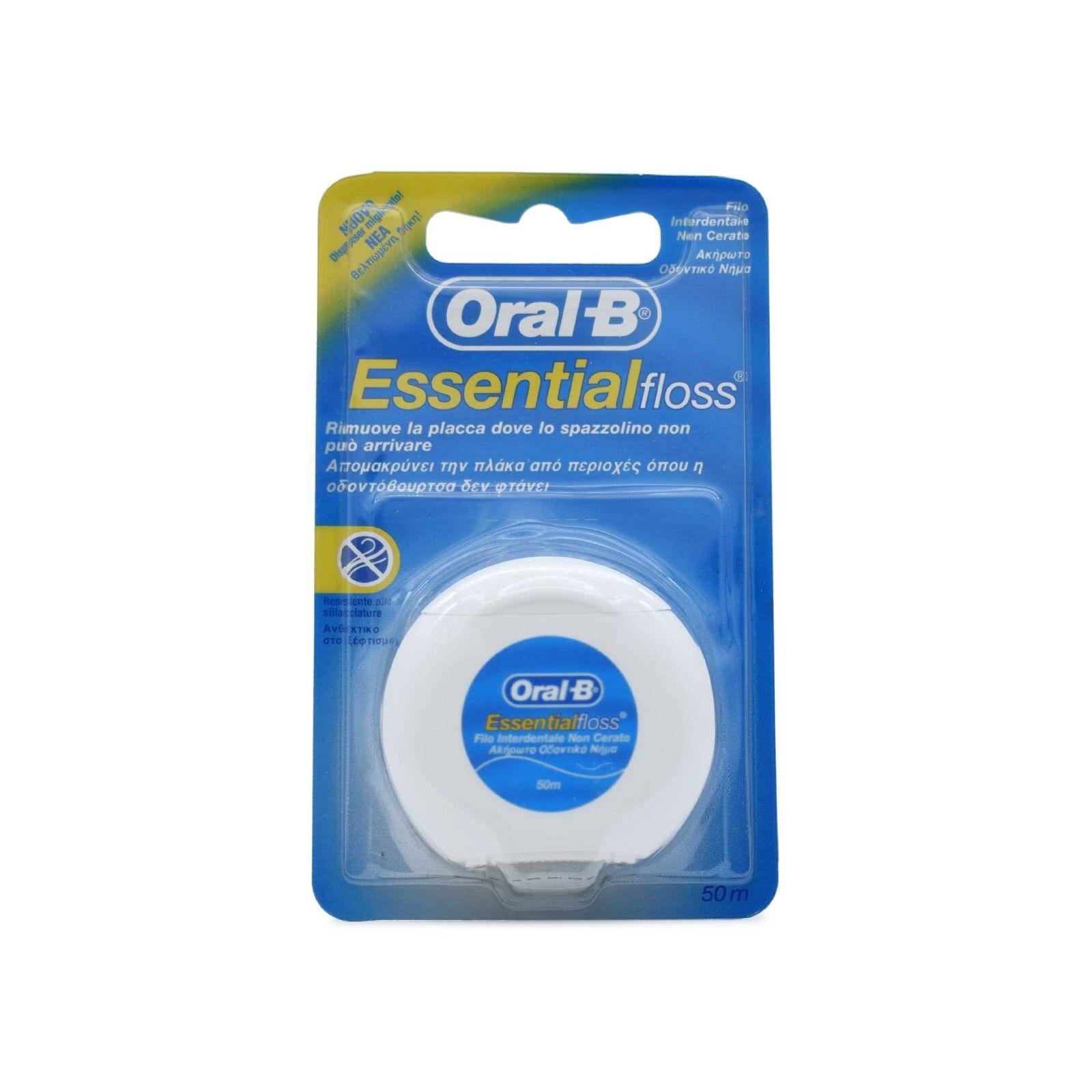 Oral B Essential Floss 50m Unwaxed Dental Floss