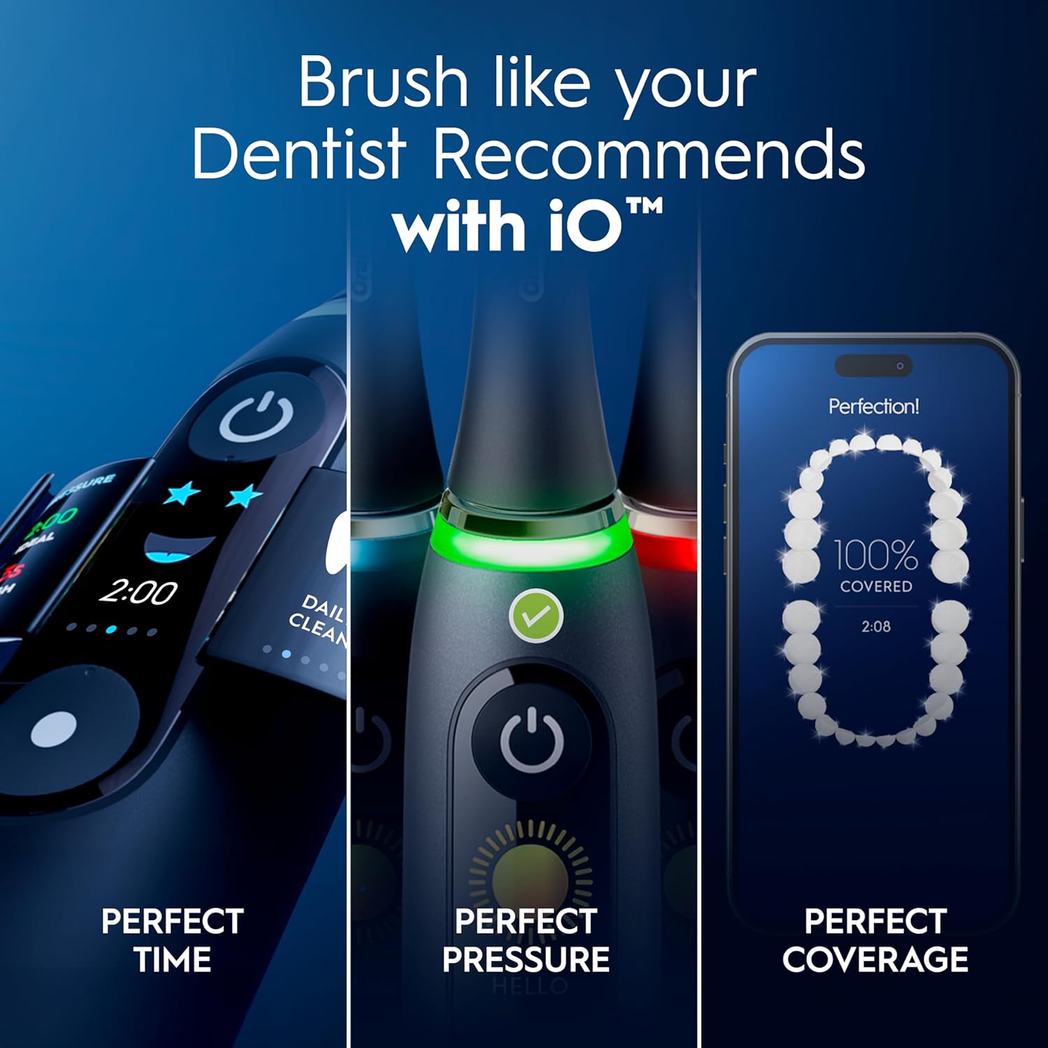 Oral-B iO9 Electric Toothbrushes , App Connected Handle, 1 Toothbrush Head, Charging Travel Case & Magnetic Pouch, 7 Modes, 2 Pin Plug, Black Onyx Edition