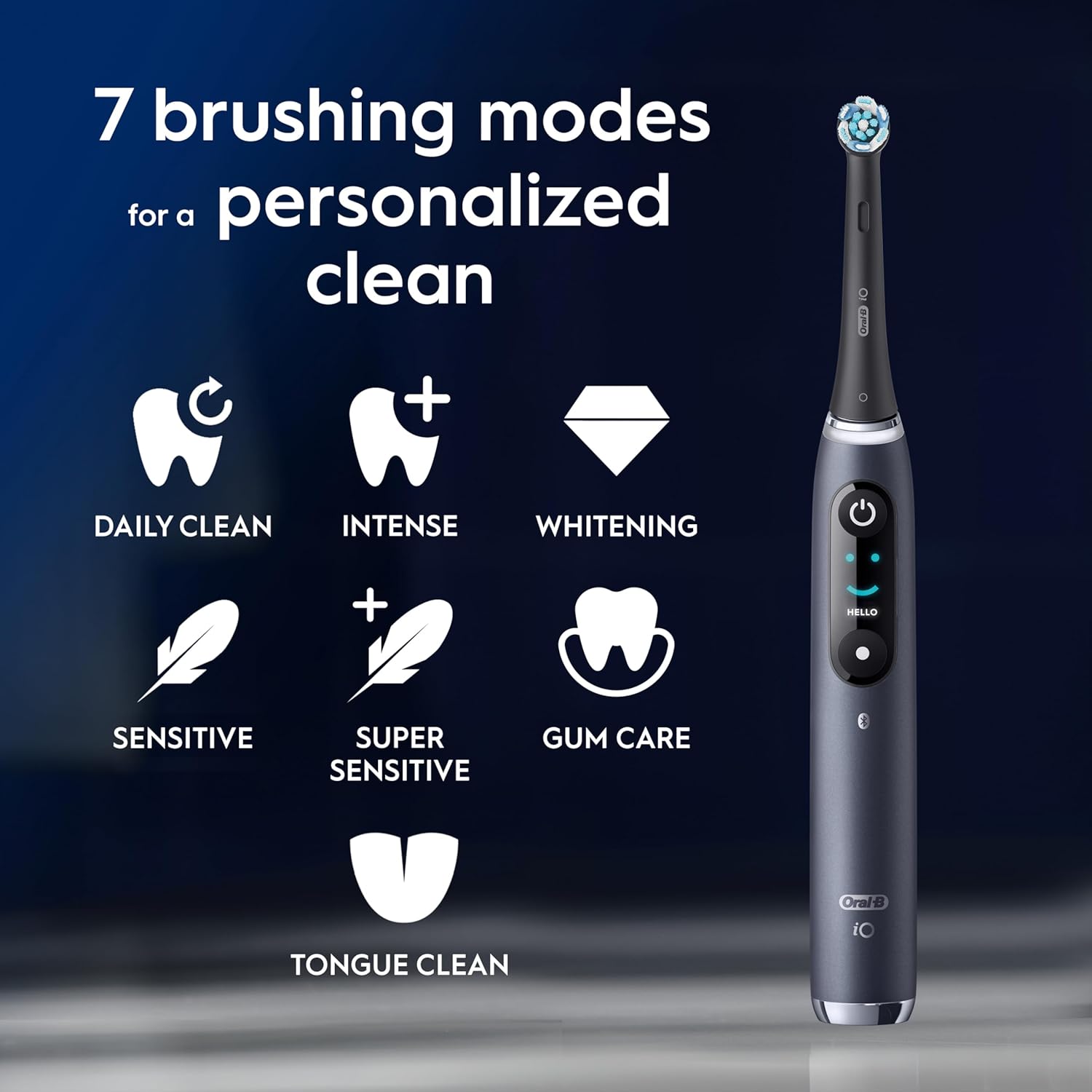 Oral-B iO9 Electric Toothbrushes , App Connected Handle, 1 Toothbrush Head, Charging Travel Case & Magnetic Pouch, 7 Modes, 2 Pin Plug, Black Onyx Edition