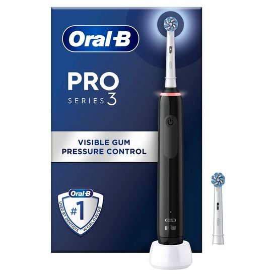 Oral-B Pro 3 Sensi Ultra Electric Toothbrush , Smart Pressure Sensor, 2 x  Toothbrush Head, 3 Modes
