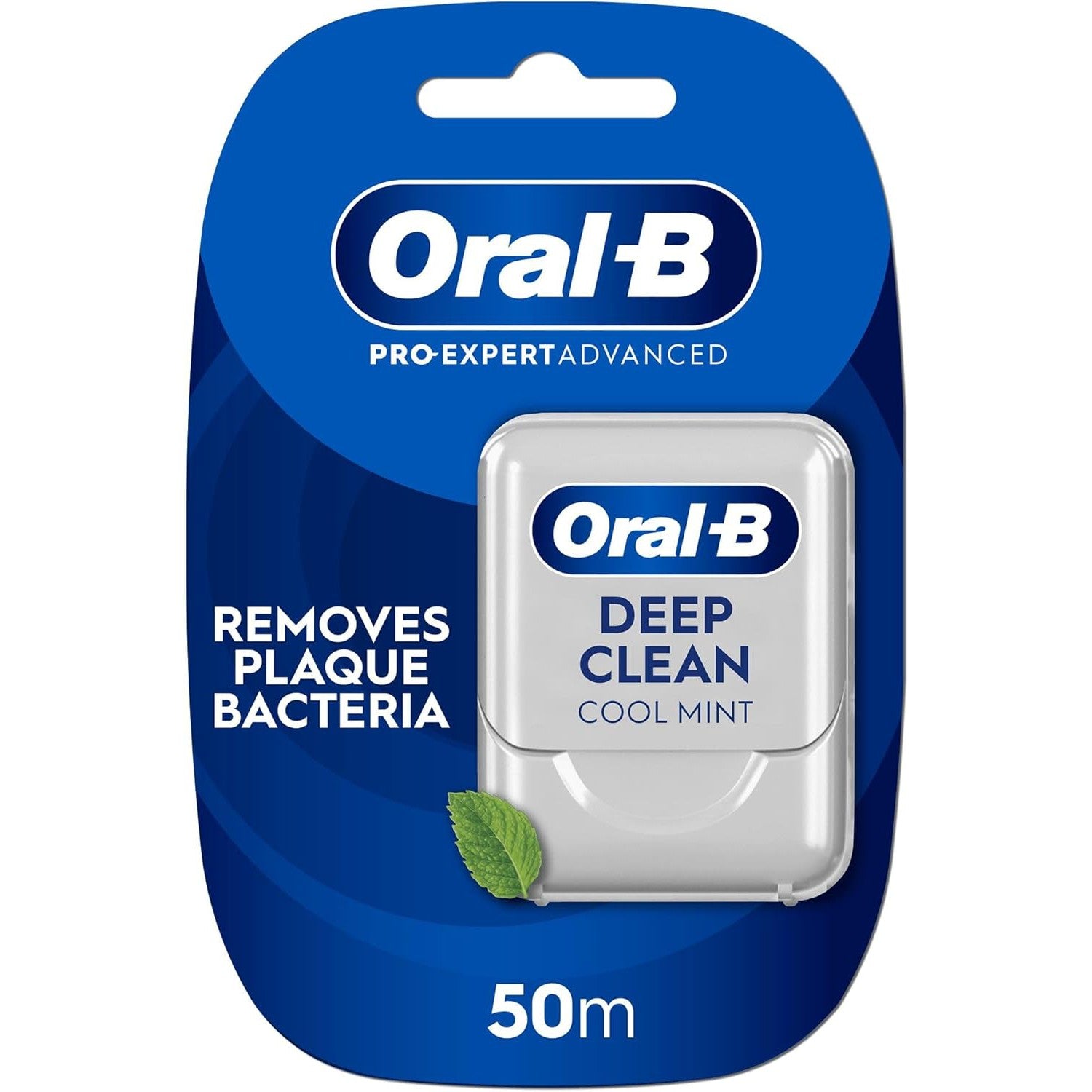 Oral-B Pro-Expert Advanced Waxed Dental Floss - Deep Clean - Removes Plaque - Cool Mint Flavour Dental Tape - 50m