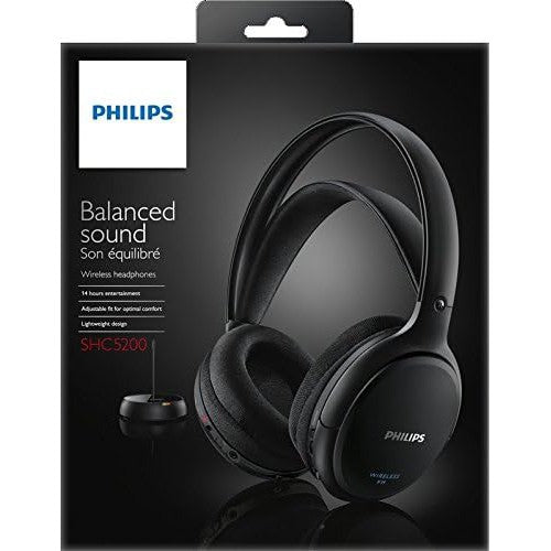 PHILIPS SHC5100/10 Wireless Hifi Headphones 32 mm Drivers Selbstr Egulierender Clip