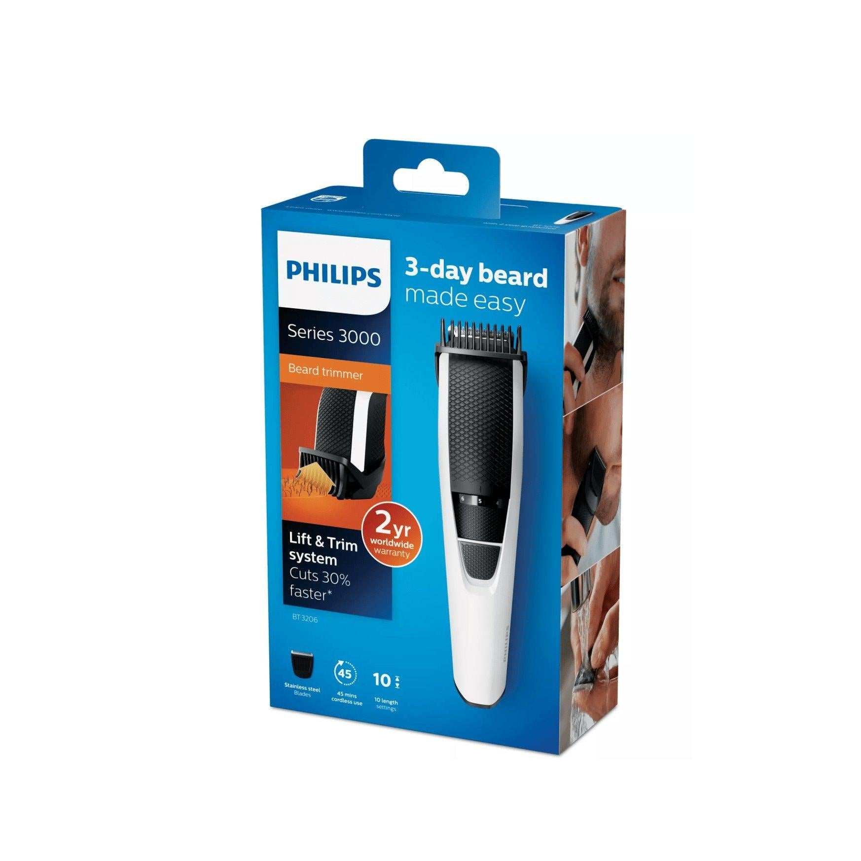 Philips BT3206/14 Series 3000 Beard Trimmer - Stainless Steel Blades