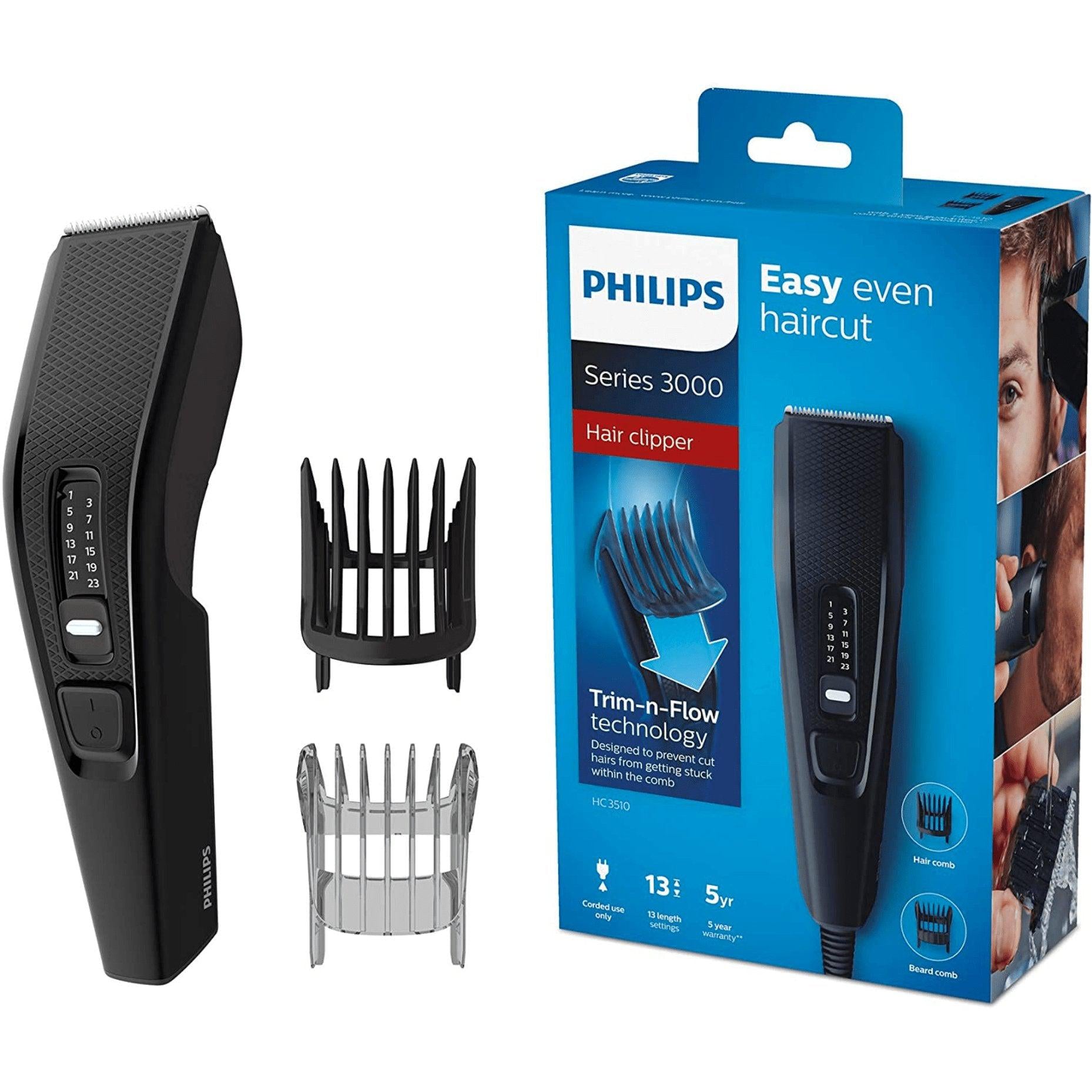 Philips HC3510/15 Series 3000 Hair Clipper - 13 Length Settings, Corded Use