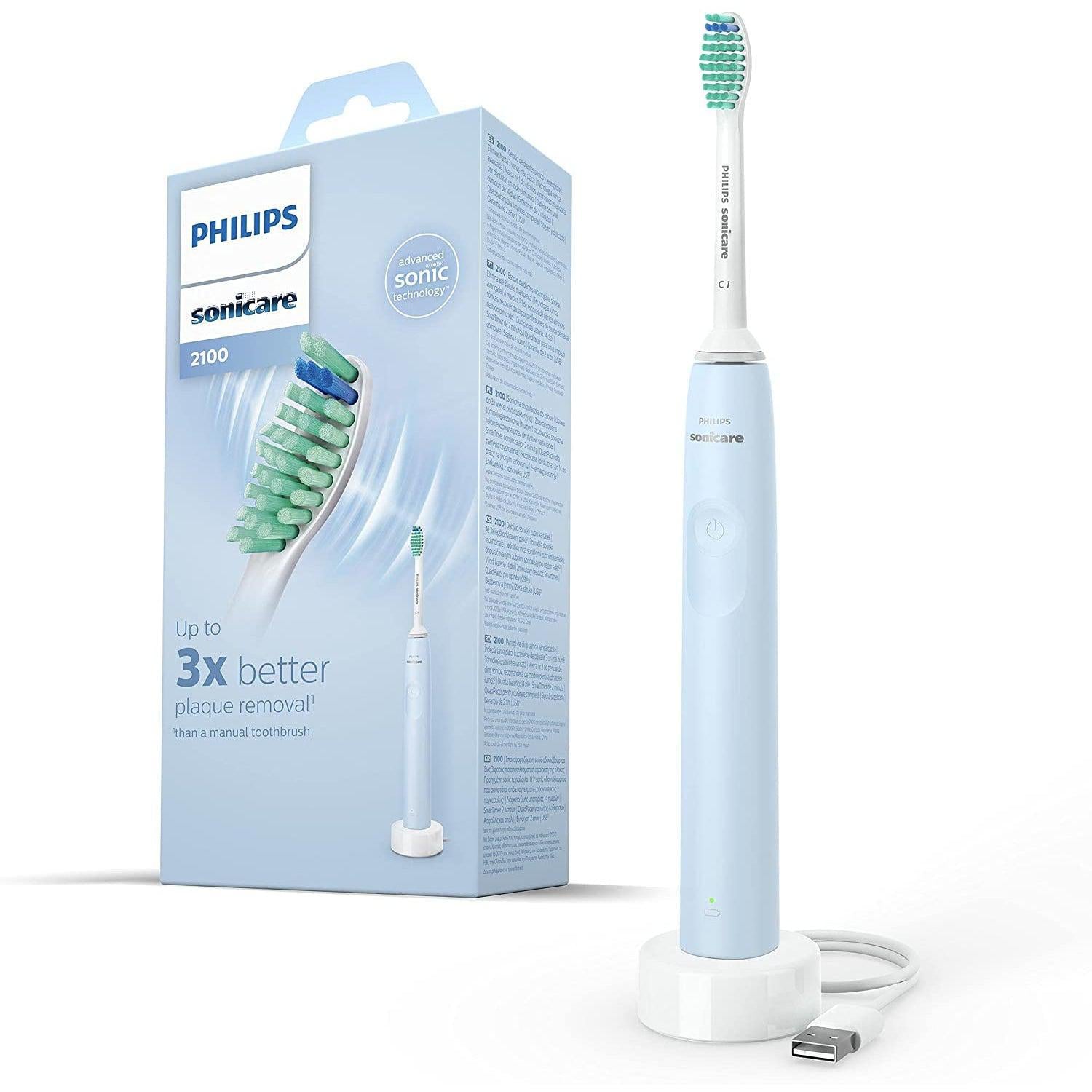 Philips HX3651/12 Series 2100 Sonic Electric Toothbrush - Light Blue - Healthxpress.ie