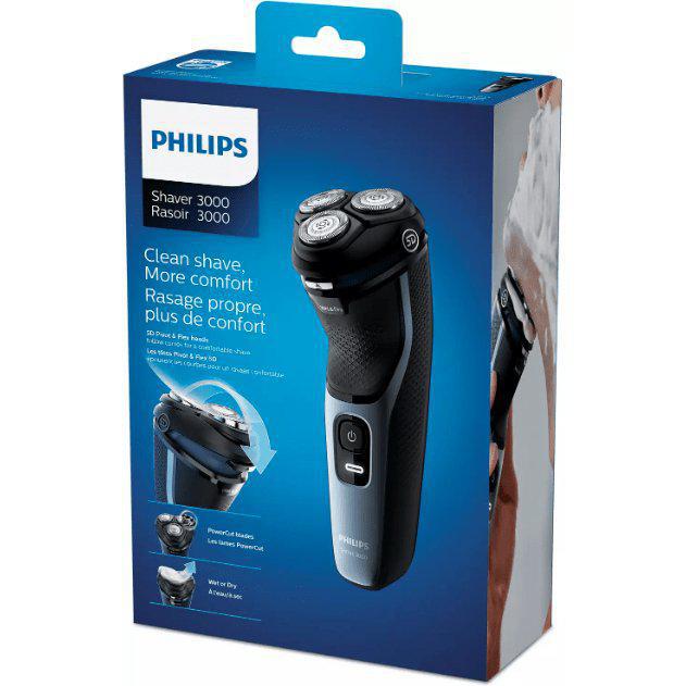 Philips S3133/51 Series 3000 Wet or Dry Electric Shaver - 5D Pivot & Flex Heads - Healthxpress.ie