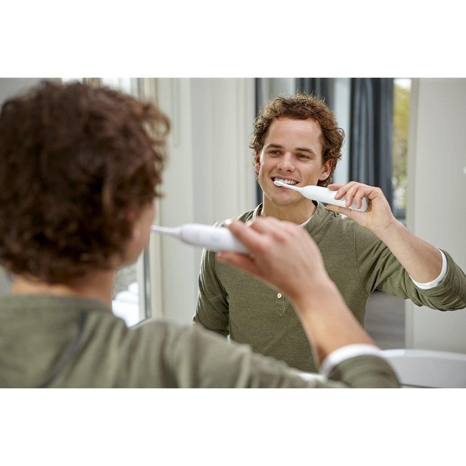 Philips Sonicare Clean Care HX3212/03 – Electric Toothbrush, Anti Plaque Defence -white and light blue - Healthxpress.ie