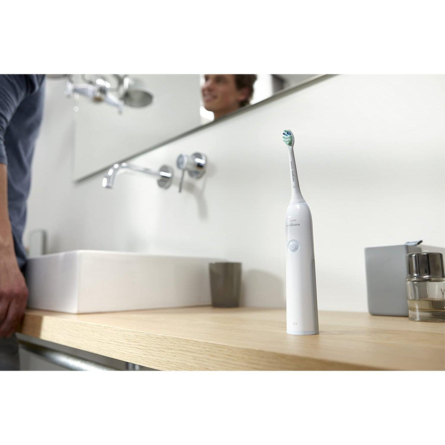 Philips Sonicare Clean Care HX3212/03 – Electric Toothbrush, Anti Plaque Defence -white and light blue - Healthxpress.ie