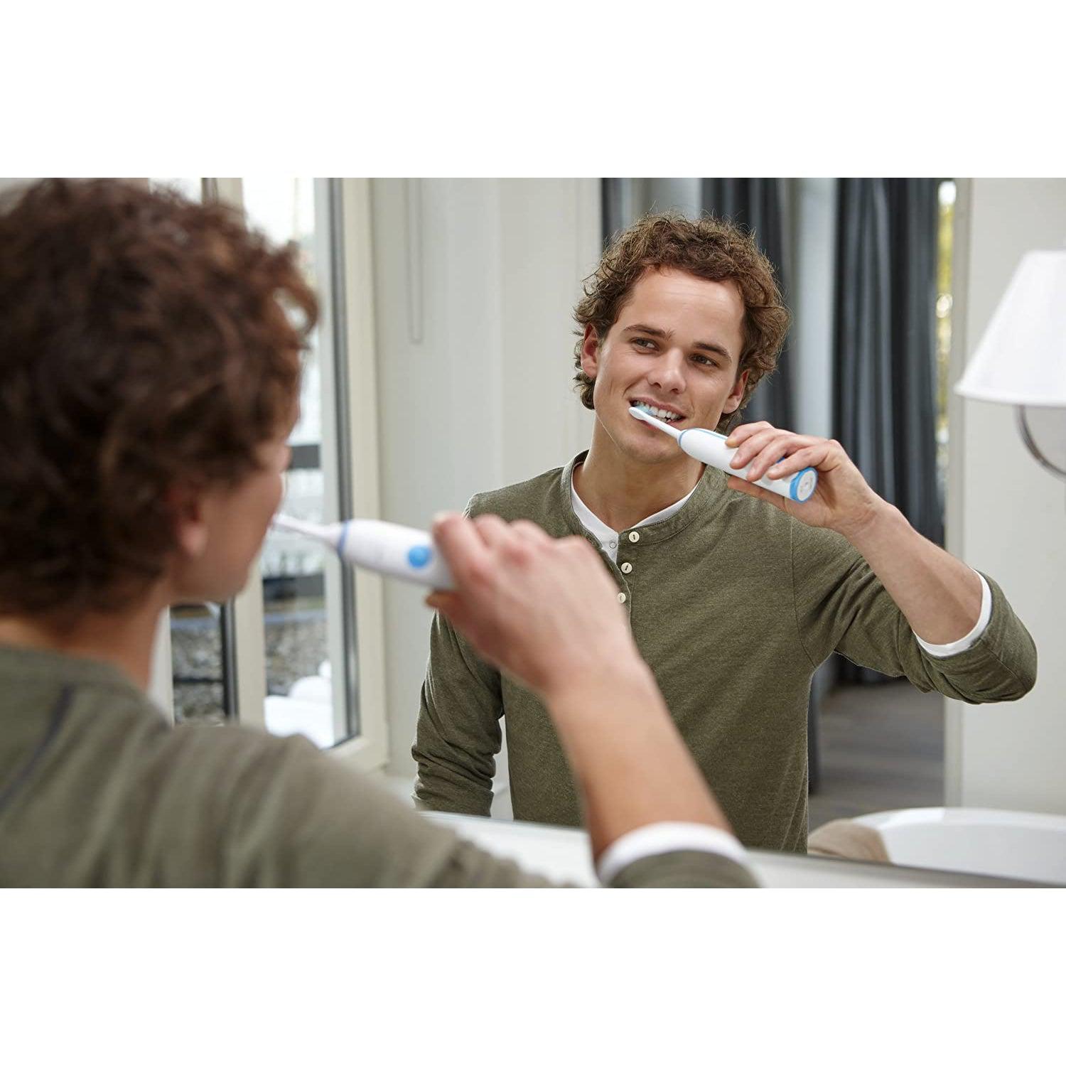 Philips Sonicare Clean Care HX3212/11 – Electric Toothbrush, Anti Plaque Defence White and Blue - Healthxpress.ie
