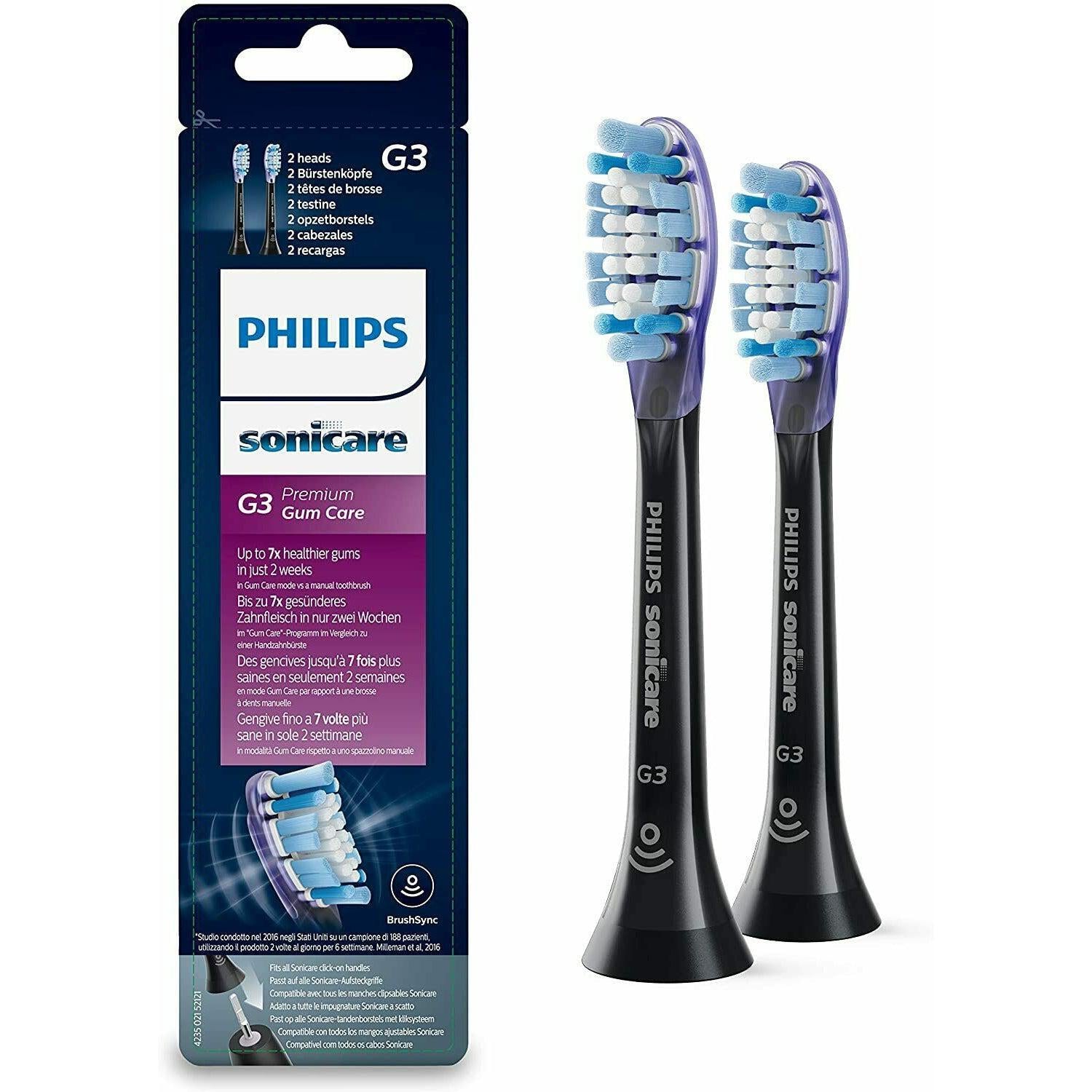 Philips Sonicare HX 9052/33 G3 Premium Gum Care Black 2 Pack - Healthxpress.ie