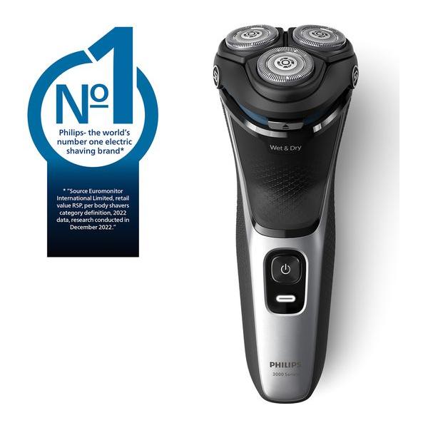 Philips S3134/00 Series 3000 Wet or Dry Electric Shaver - 5D Pivot & Flex Heads