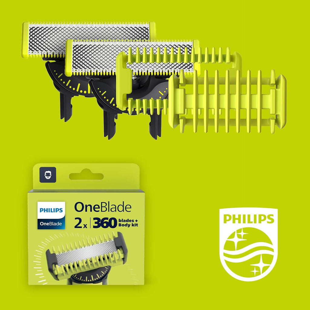 360 Comb Philips OneBlade Original 360 Blade Heads + Body Kit Combs, Compatible