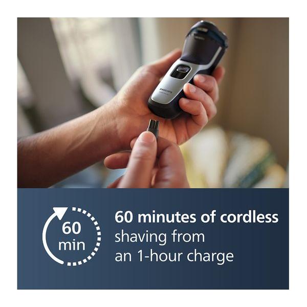 Philips S3134/00 Series 3000 Wet or Dry Electric Shaver - 5D Pivot & Flex Heads