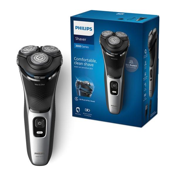 Philips S3134/00 Series 3000 Wet or Dry Electric Shaver - 5D Pivot & Flex Heads