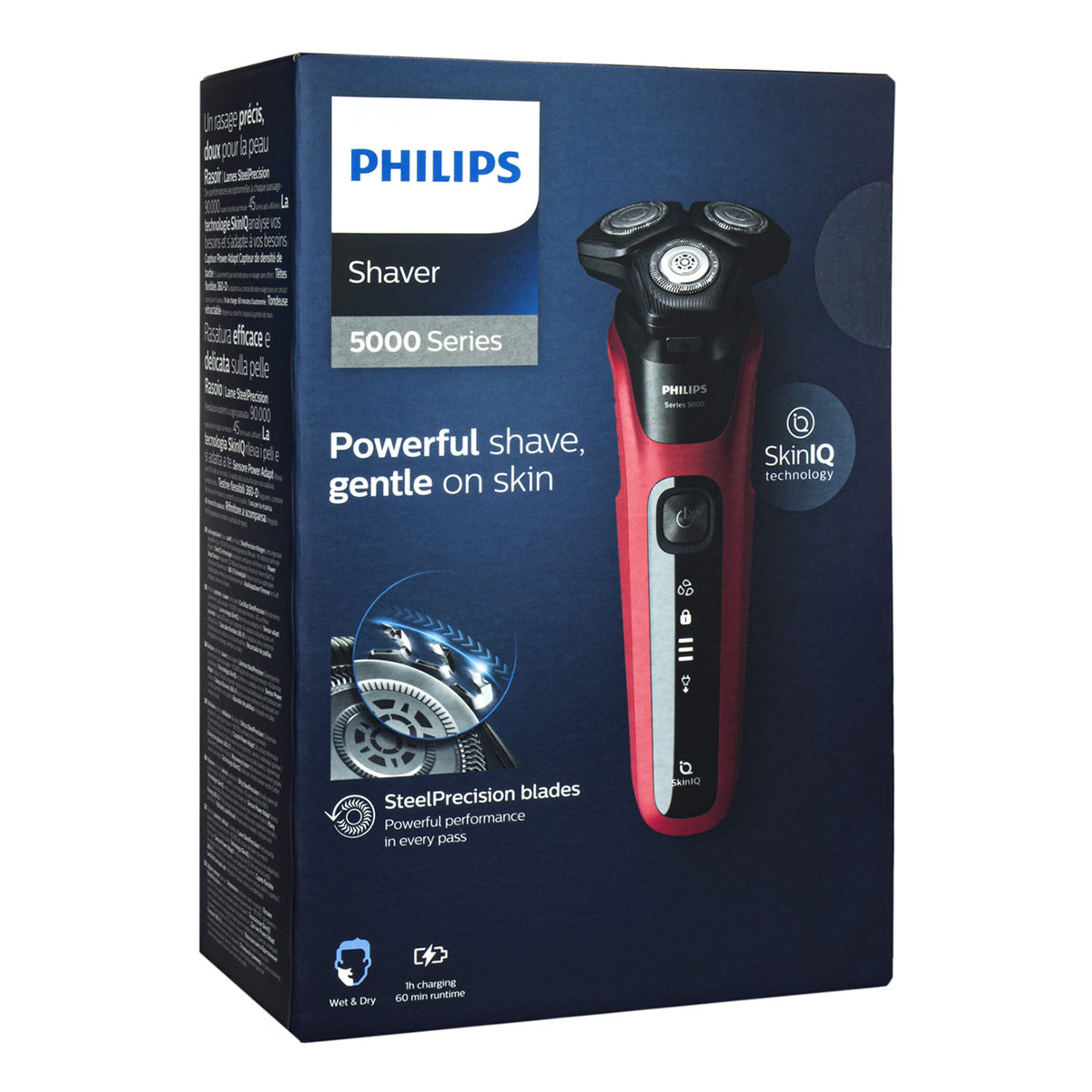 Philips S5583/10 Electric Shaver Series 5000 Wet & Dry with Steel Precision Blades - Fire Red