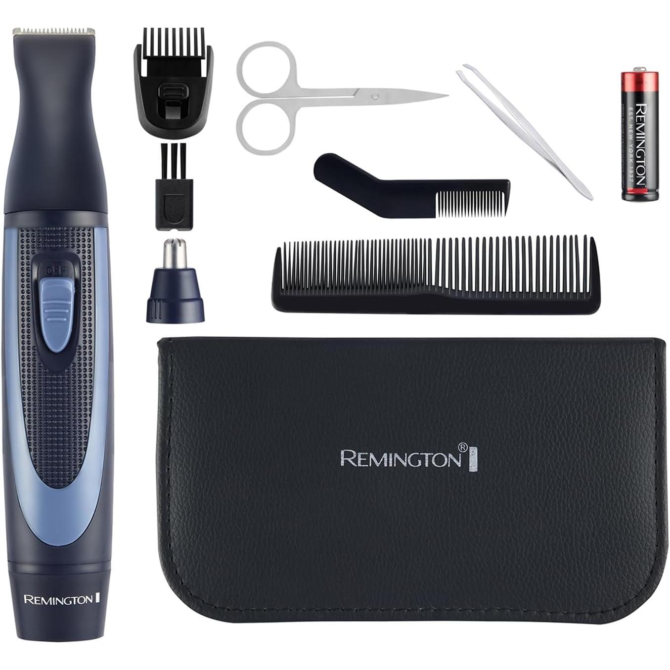 Remington Hygiene Travel Kit with Case (13 Pieces for Hair, Manicure, Pedicure etc., Beard Trimmer, Ear Hair, Facial Hair & Eyebrow Trimmer NE3890