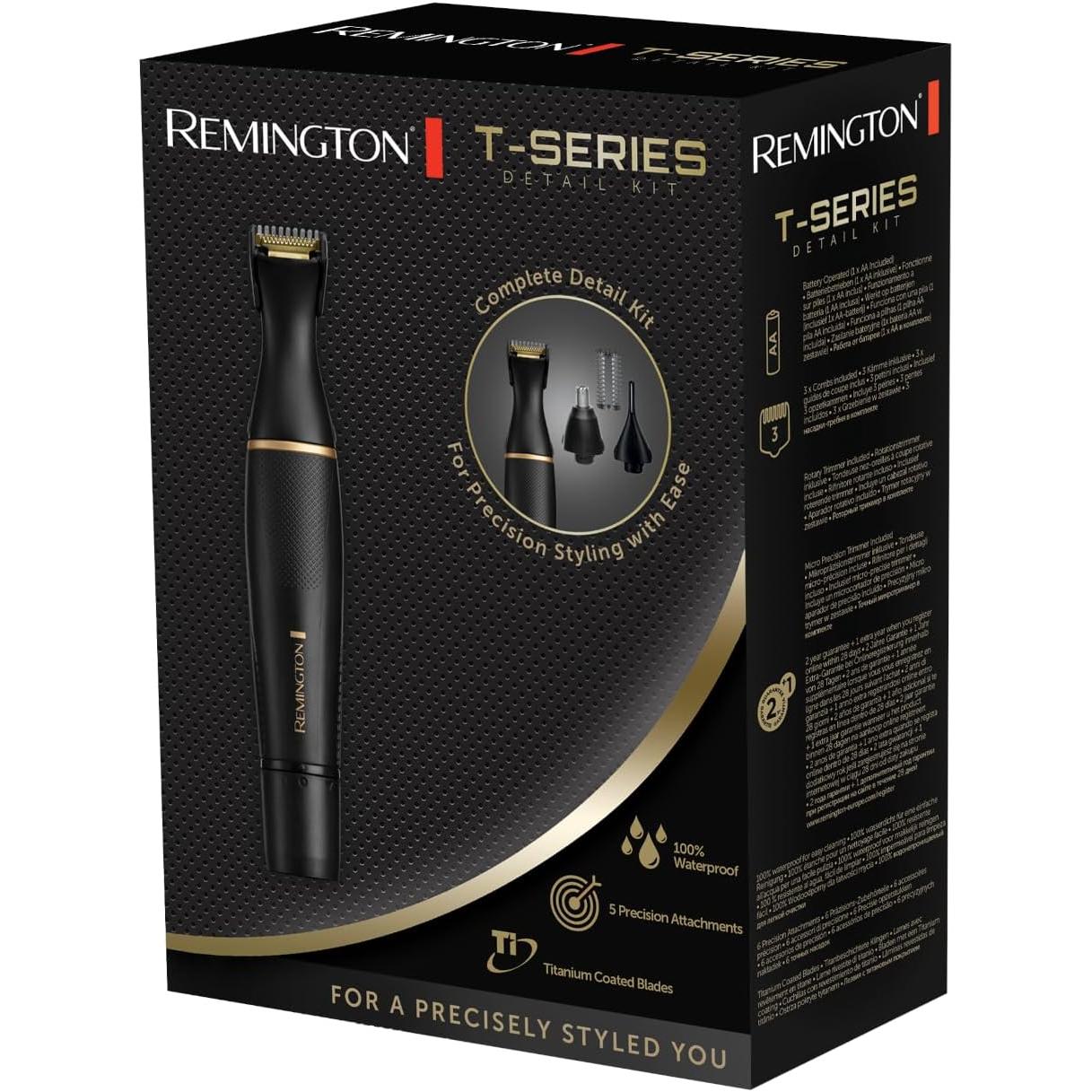Remington T-Series Detail Grooming Kit (Precision Trimmer with Eyebrow Comb, Nose, Ear, Beard, Adjustable Comb,  NE7000