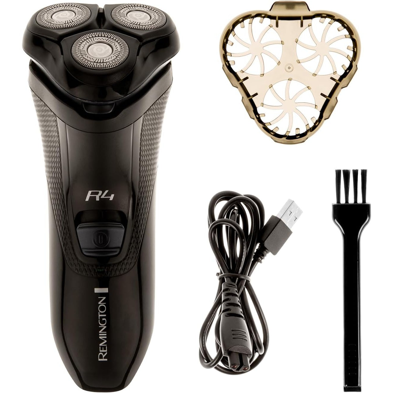 Remington Mens Electric Rotary Shaver R4 (Dual Track Blades, 40mins Usage, Pop-up Trimmer, 3-Day Stubble Styler Guard) R4002