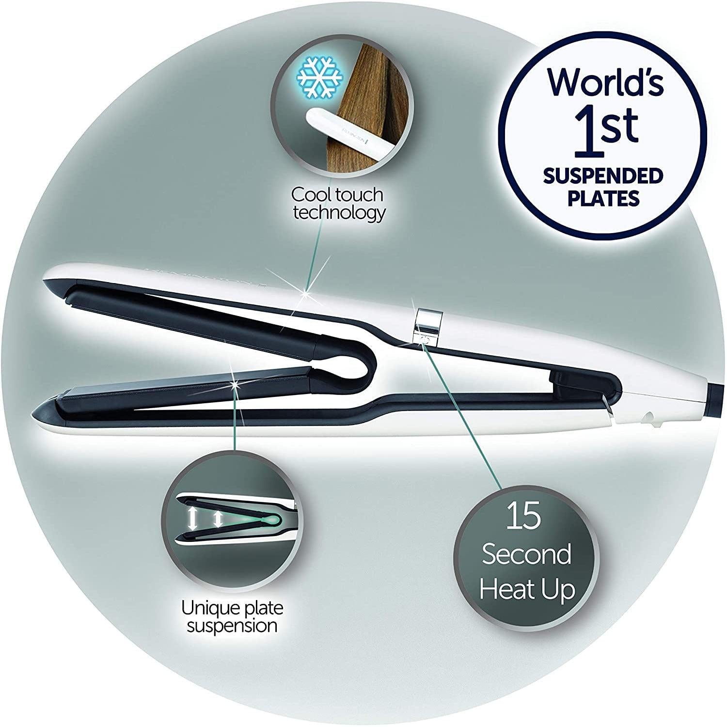 Remington Air Plates Titanium Ceramic Hair Straighteners, Floating Plates for Increased Contact - S7412