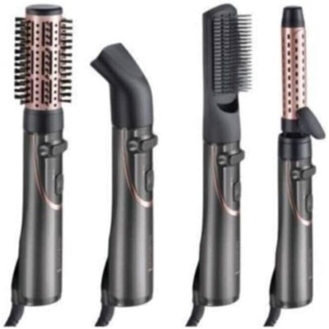 Remington Curl & Straight Confidence Rotating Hot Air Styler Hot Brush with 4 attachments - create curls, waves & straight styles, 30mm Tong, 40mm Round Brush, Paddle Brush & Pre-Styling nozzle AS8606