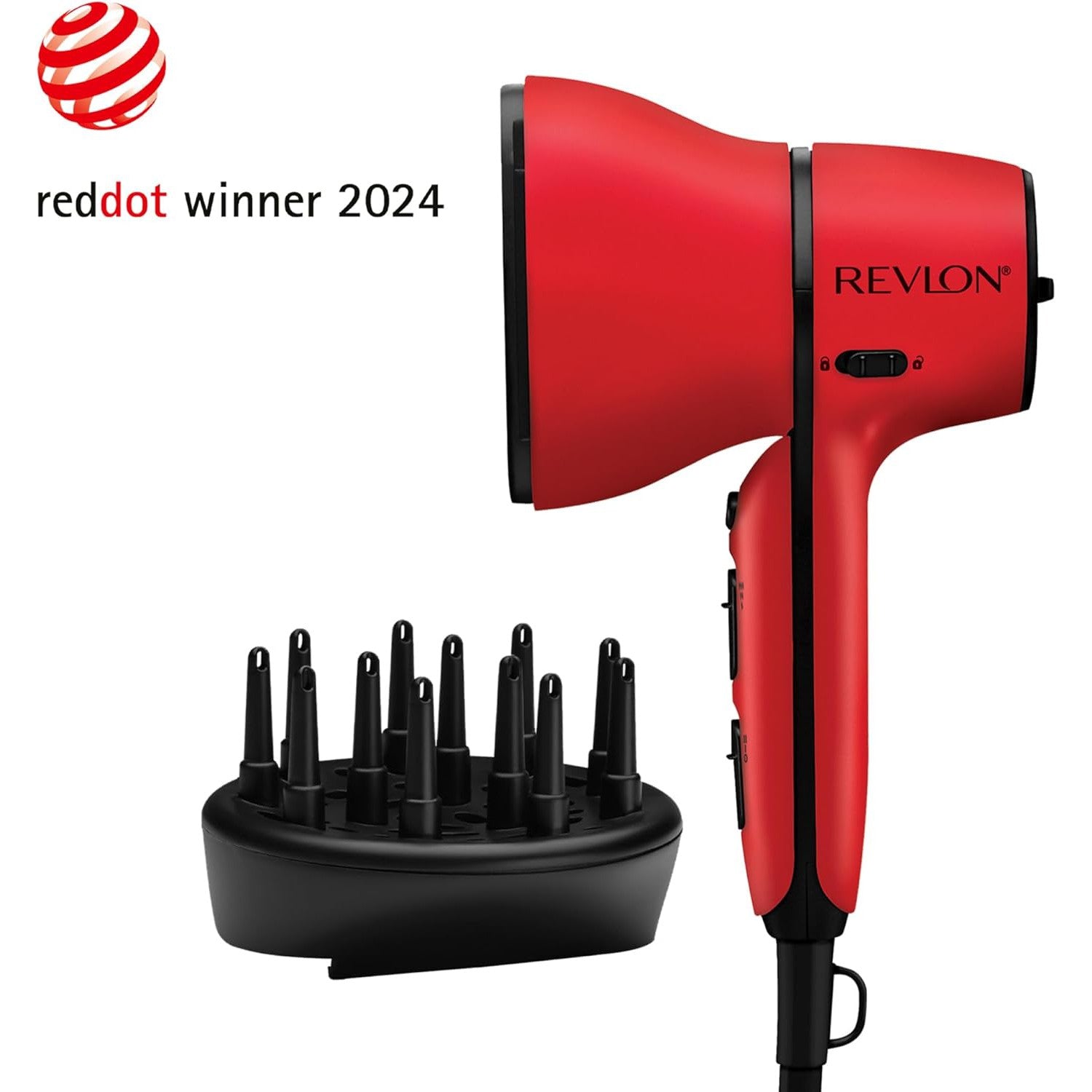 Revlon Airflow Control Dryer Compact Dryer with Rotating Built-in Concentrator and Curl-Enhancing Diffuser, 2000W RVDR5320