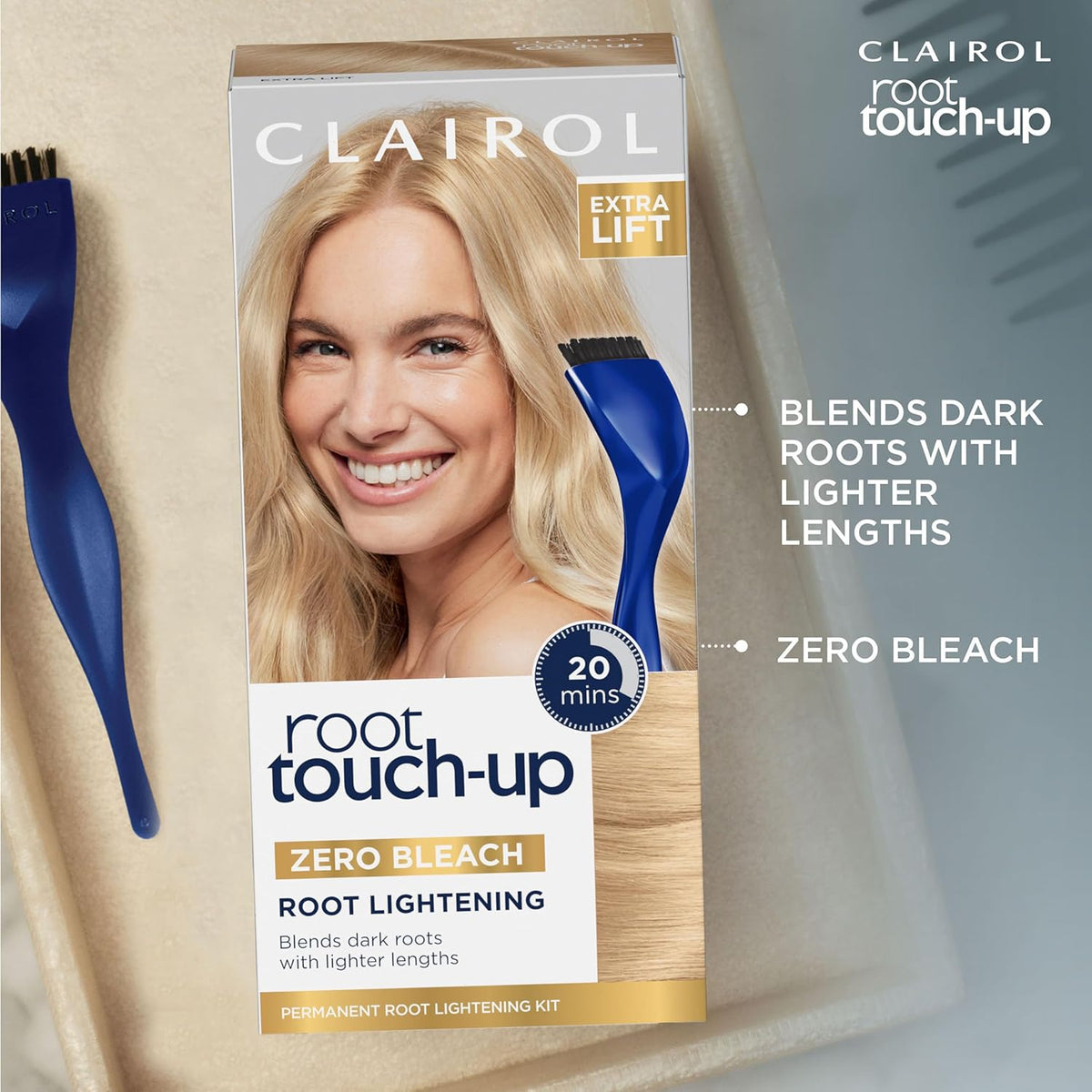 Clairol Root Touch-Up Extra Lift | For Blonde, Highlighted Hair or Balayage | Permanent Root Lightening Kit | Zero Bleach | Extra Lift | 1 Application